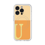 スリムプロテクションプレミアムケース with MagSafe［ オリジナル - initial two tone - U orange ］