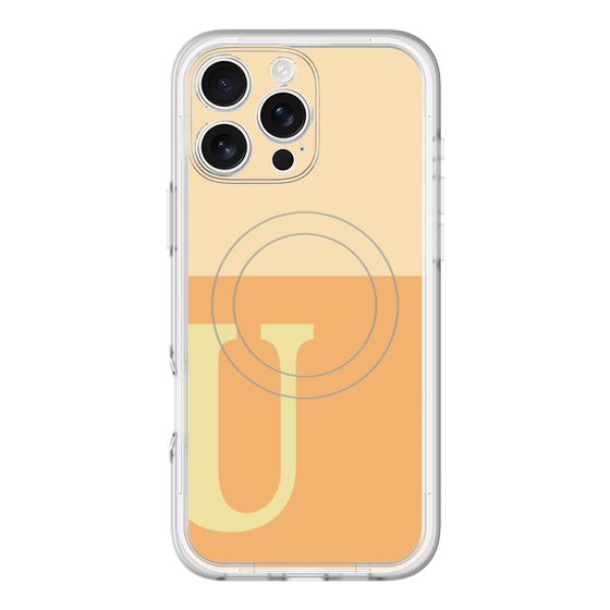 スリムプロテクションプレミアムケース with MagSafe［ オリジナル - initial two tone - U orange ］