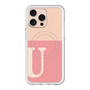 スリムプロテクションプレミアムケース with MagSafe［ オリジナル - initial two tone - U pink ］