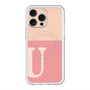 スリムプロテクションプレミアムケース with MagSafe［ オリジナル - initial two tone - U pink ］