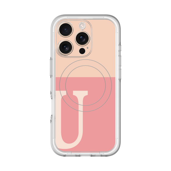 スリムプロテクションプレミアムケース with MagSafe［ オリジナル - initial two tone - U pink ］