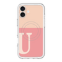 スリムプロテクションプレミアムケース with MagSafe［ オリジナル - initial two tone - U pink ］