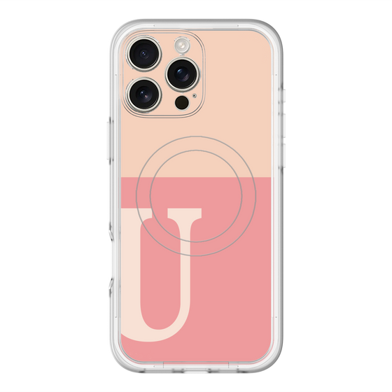 スリムプロテクションプレミアムケース with MagSafe［ オリジナル - initial two tone - U pink ］