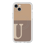 スリムプロテクションプレミアムケース with MagSafe［ オリジナル - initial two tone - U brown ］