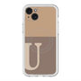 スリムプロテクションプレミアムケース with MagSafe［ オリジナル - initial two tone - U brown ］