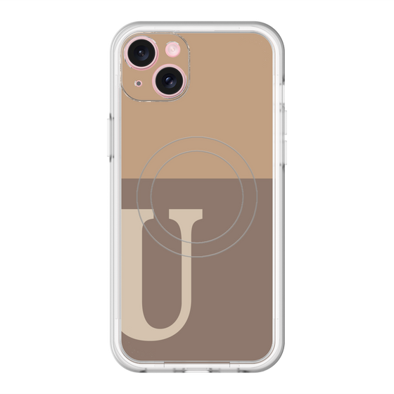 スリムプロテクションプレミアムケース with MagSafe［ オリジナル - initial two tone - U brown ］