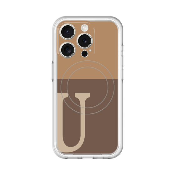 スリムプロテクションプレミアムケース with MagSafe［ オリジナル - initial two tone - U brown ］