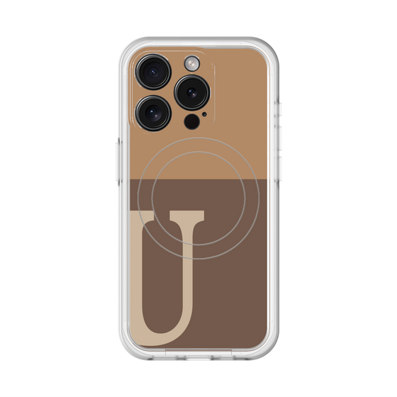 スリムプロテクションプレミアムケース with MagSafe［ オリジナル - initial two tone - U brown ］
