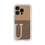 スリムプロテクションプレミアムケース with MagSafe［ オリジナル - initial two tone - U brown ］
