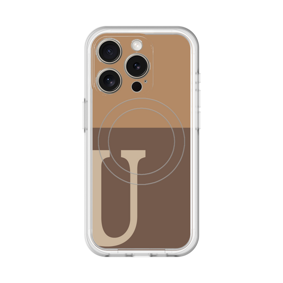 スリムプロテクションプレミアムケース with MagSafe［ オリジナル - initial two tone - U brown ］