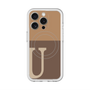 スリムプロテクションプレミアムケース with MagSafe［ オリジナル - initial two tone - U brown ］