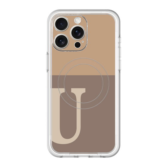 スリムプロテクションプレミアムケース with MagSafe［ オリジナル - initial two tone - U brown ］