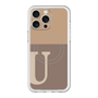 スリムプロテクションプレミアムケース with MagSafe［ オリジナル - initial two tone - U brown ］