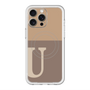 スリムプロテクションプレミアムケース with MagSafe［ オリジナル - initial two tone - U brown ］