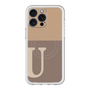スリムプロテクションプレミアムケース with MagSafe［ オリジナル - initial two tone - U brown ］