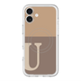 スリムプロテクションプレミアムケース with MagSafe［ オリジナル - initial two tone - U brown ］