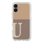 スリムプロテクションプレミアムケース with MagSafe［ オリジナル - initial two tone - U brown ］