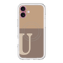スリムプロテクションプレミアムケース with MagSafe［ オリジナル - initial two tone - U brown ］