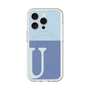 スリムプロテクションプレミアムケース with MagSafe［ オリジナル - initial two tone - U blue ］