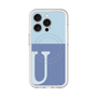 スリムプロテクションプレミアムケース with MagSafe［ オリジナル - initial two tone - U blue ］