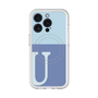スリムプロテクションプレミアムケース with MagSafe［ オリジナル - initial two tone - U blue ］