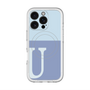 スリムプロテクションプレミアムケース with MagSafe［ オリジナル - initial two tone - U blue ］