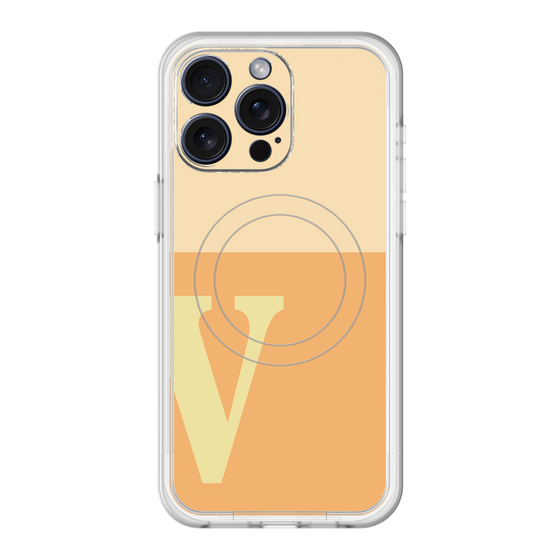スリムプロテクションプレミアムケース with MagSafe［ オリジナル - initial two tone - V orange ］