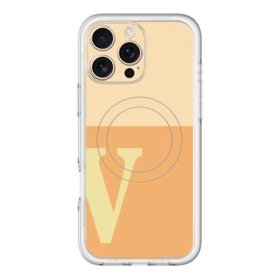 スリムプロテクションプレミアムケース with MagSafe［ オリジナル - initial two tone - V orange ］