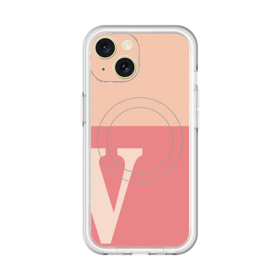 スリムプロテクションプレミアムケース with MagSafe［ オリジナル - initial two tone - V pink ］