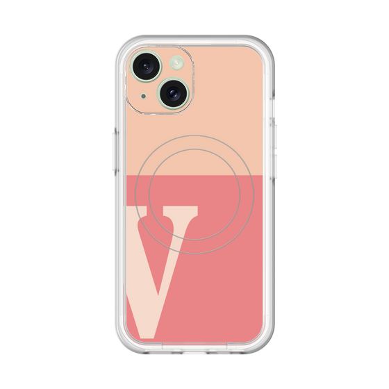 スリムプロテクションプレミアムケース with MagSafe［ オリジナル - initial two tone - V pink ］