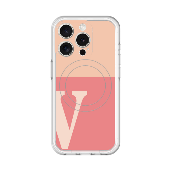 スリムプロテクションプレミアムケース with MagSafe［ オリジナル - initial two tone - V pink ］