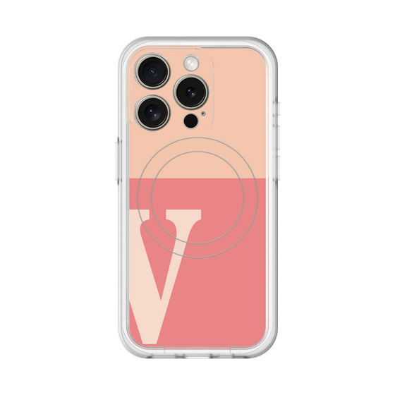 スリムプロテクションプレミアムケース with MagSafe［ オリジナル - initial two tone - V pink ］