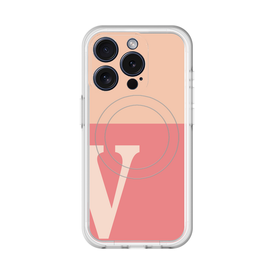 スリムプロテクションプレミアムケース with MagSafe［ オリジナル - initial two tone - V pink ］