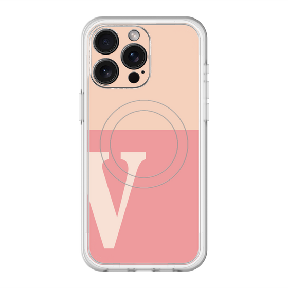 スリムプロテクションプレミアムケース with MagSafe［ オリジナル - initial two tone - V pink ］