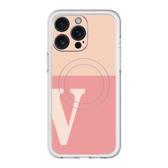 スリムプロテクションプレミアムケース with MagSafe［ オリジナル - initial two tone - V pink ］