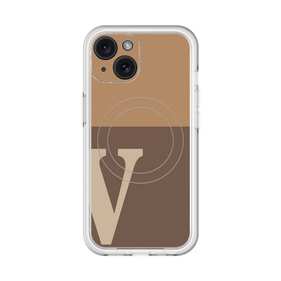 スリムプロテクションプレミアムケース with MagSafe［ オリジナル - initial two tone - V brown ］