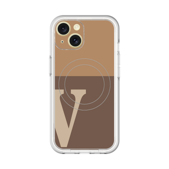 スリムプロテクションプレミアムケース with MagSafe［ オリジナル - initial two tone - V brown ］