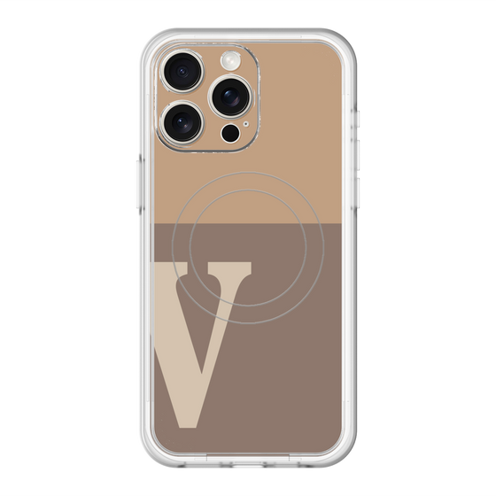 スリムプロテクションプレミアムケース with MagSafe［ オリジナル - initial two tone - V brown ］