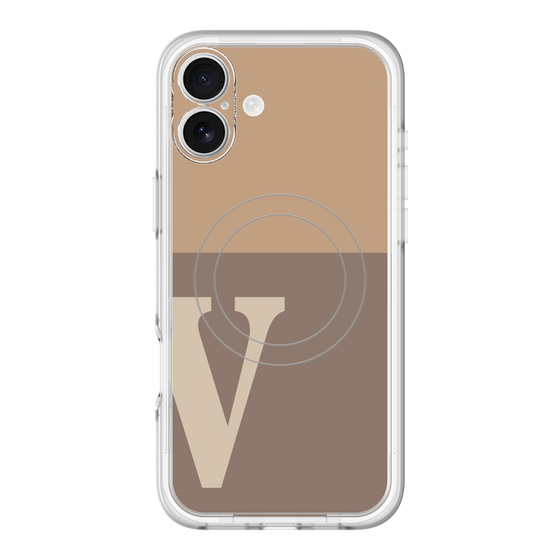 スリムプロテクションプレミアムケース with MagSafe［ オリジナル - initial two tone - V brown ］