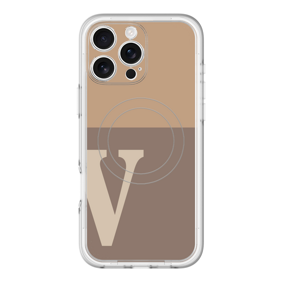 スリムプロテクションプレミアムケース with MagSafe［ オリジナル - initial two tone - V brown ］