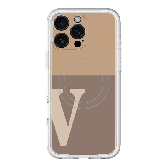 スリムプロテクションプレミアムケース with MagSafe［ オリジナル - initial two tone - V brown ］