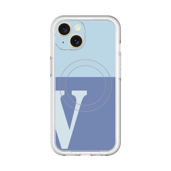 スリムプロテクションプレミアムケース with MagSafe［ オリジナル - initial two tone - V blue ］
