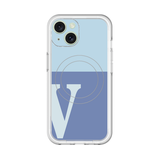スリムプロテクションプレミアムケース with MagSafe［ オリジナル - initial two tone - V blue ］