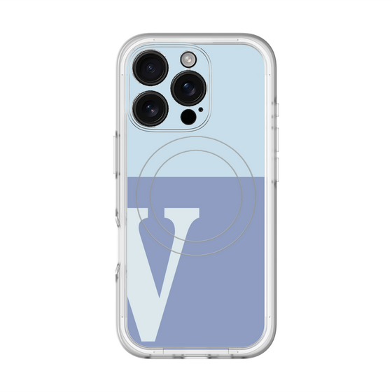 スリムプロテクションプレミアムケース with MagSafe［ オリジナル - initial two tone - V blue ］