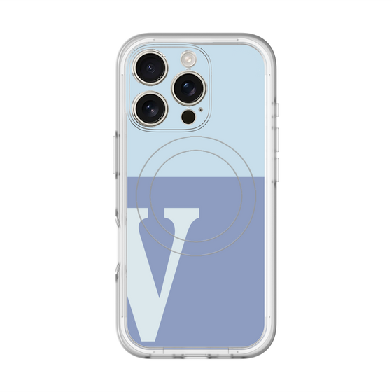 スリムプロテクションプレミアムケース with MagSafe［ オリジナル - initial two tone - V blue ］
