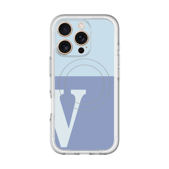 スリムプロテクションプレミアムケース with MagSafe［ オリジナル - initial two tone - V blue ］