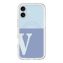 スリムプロテクションプレミアムケース with MagSafe［ オリジナル - initial two tone - V blue ］