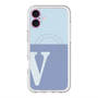 スリムプロテクションプレミアムケース with MagSafe［ オリジナル - initial two tone - V blue ］