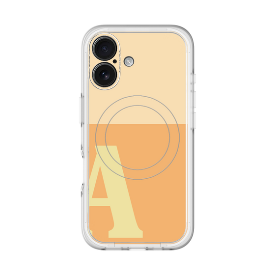 スリムプロテクションプレミアムケース with MagSafe［ オリジナル - initial two tone - A orange ］