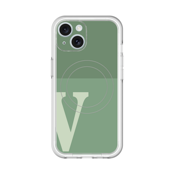 スリムプロテクションプレミアムケース with MagSafe［ オリジナル - initial two tone - V green ］